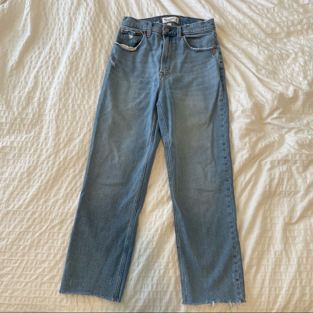 Abercrombie Curve Love Ankle Straight High Rise